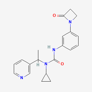 molecular formula C20H22N4O2 B2631409 1-Cyclopropyl-3-[3-(2-oxoazetidin-1-yl)phenyl]-1-[1-(pyridin-3-yl)ethyl]urea CAS No. 1808829-49-3