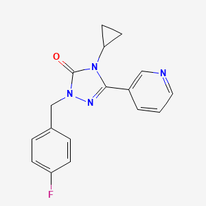 molecular formula C17H15FN4O B2631414 4-cyclopropyl-1-(4-fluorobenzyl)-3-(pyridin-3-yl)-1H-1,2,4-triazol-5(4H)-one CAS No. 1797588-23-8