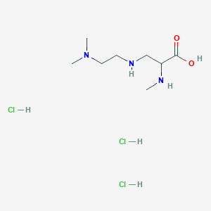 molecular formula C8H22Cl3N3O2 B2631416 3-{[2-(Dimethylamino)ethyl]amino}-2-(methylamino)propanoic acid trihydrochloride CAS No. 2241139-64-8