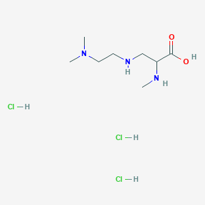 molecular formula C8H22Cl3N3O2 B2631416 3-[2-(Dimethylamino)ethylamino]-2-(methylamino)propanoic acid;trihydrochloride CAS No. 2241139-64-8