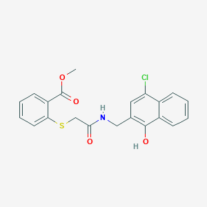 molecular formula C21H18ClNO4S B263143 METHYL 2-[({[(4-CHLORO-1-HYDROXYNAPHTHALEN-2-YL)METHYL]CARBAMOYL}METHYL)SULFANYL]BENZOATE 
