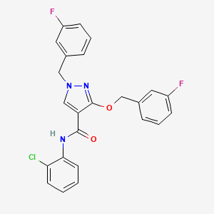 molecular formula C24H18ClF2N3O2 B2631449 N-(2-chlorophenyl)-1-(3-fluorobenzyl)-3-((3-fluorobenzyl)oxy)-1H-pyrazole-4-carboxamide CAS No. 1013757-36-2
