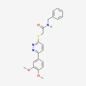 molecular formula C21H21N3O3S B2631468 N-benzyl-2-{[6-(3,4-dimethoxyphenyl)pyridazin-3-yl]sulfanyl}acetamide CAS No. 872688-82-9