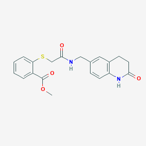 molecular formula C20H20N2O4S B263147 METHYL 2-[({[(2-OXO-1,2,3,4-TETRAHYDROQUINOLIN-6-YL)METHYL]CARBAMOYL}METHYL)SULFANYL]BENZOATE 