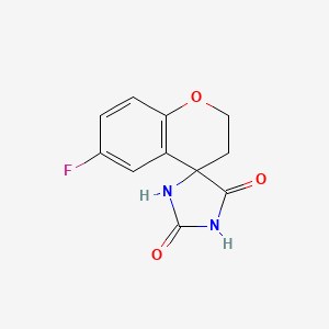 molecular formula C11H9FN2O3 B2631474 6-Fluoro-4-chromanone hydantoin CAS No. 69684-83-9
