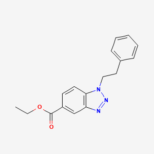 molecular formula C17H17N3O2 B2631482 Ethyl 1-(2-phenylethyl)-1H-1,2,3-benzotriazole-5-carboxylate CAS No. 878427-67-9