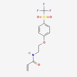 molecular formula C12H12F3NO4S B2631484 N-[2-(4-trifluoromethanesulfonylphenoxy)ethyl]prop-2-enamide CAS No. 2094871-06-2