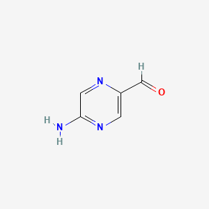 molecular formula C5H5N3O B2631519 5-aminopyrazine-2-carbaldehyde CAS No. 1263378-65-9