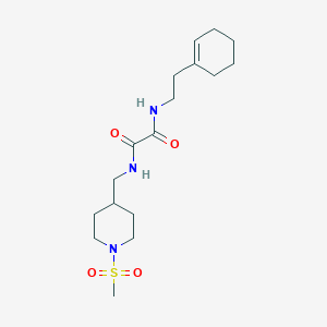 molecular formula C17H29N3O4S B2631529 N'-[2-(cyclohex-1-en-1-yl)ethyl]-N-[(1-methanesulfonylpiperidin-4-yl)methyl]ethanediamide CAS No. 1235380-51-4