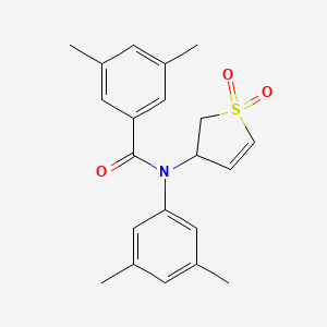 molecular formula C21H23NO3S B2631541 N-(3,5-DIMETHYLPHENYL)-N-(1,1-DIOXIDO-2,3-DIHYDRO-3-THIOPHENYL)-3,5-DIMETHYLBENZAMIDE CAS No. 863445-72-1