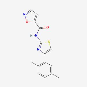 molecular formula C15H13N3O2S B2631542 N-(4-(2,5-dimethylphenyl)thiazol-2-yl)isoxazole-5-carboxamide CAS No. 919759-02-7
