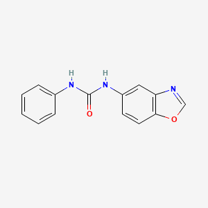 molecular formula C14H11N3O2 B2631550 N-(1,3-benzoxazol-5-yl)-N'-phenylurea CAS No. 256415-33-5