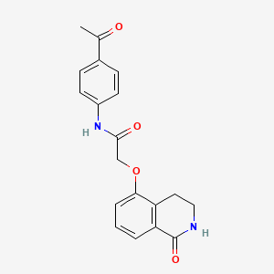 molecular formula C19H18N2O4 B2631553 N-(4-acetylphenyl)-2-[(1-oxo-1,2,3,4-tetrahydroisoquinolin-5-yl)oxy]acetamide CAS No. 886950-75-0