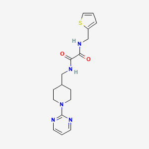 molecular formula C17H21N5O2S B2631564 N'-{[1-(pyrimidin-2-yl)piperidin-4-yl]methyl}-N-[(thiophen-2-yl)methyl]ethanediamide CAS No. 1235352-05-2