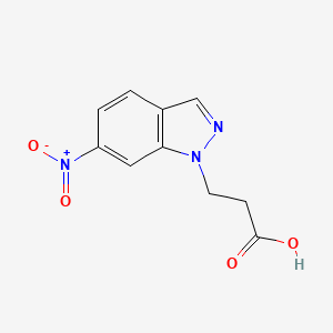 molecular formula C10H9N3O4 B2631568 3-(6-nitro-1H-indazol-1-yl)propanoic acid CAS No. 1016767-65-9