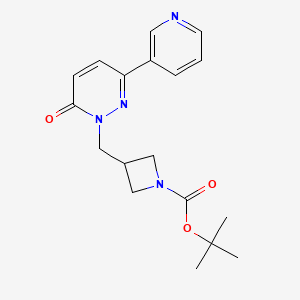 molecular formula C18H22N4O3 B2631578 Tert-butyl 3-{[6-oxo-3-(pyridin-3-yl)-1,6-dihydropyridazin-1-yl]methyl}azetidine-1-carboxylate CAS No. 2380057-90-7