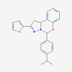 B2631588 2-(2-Furyl)-5-(4-isopropylphenyl)-1,10b-dihydropyrazolo[1,5-c][1,3]benzoxazine CAS No. 327074-39-5