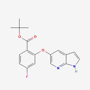 molecular formula C18H17FN2O3 B2631637 tert-butyl 4-fluoro-2-{1H-pyrrolo[2,3-b]pyridin-5-yloxy}benzoate CAS No. 2007920-25-2