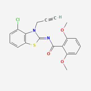 molecular formula C19H15ClN2O3S B2631659 N-[(2Z)-4-chloro-3-(prop-2-yn-1-yl)-2,3-dihydro-1,3-benzothiazol-2-ylidene]-2,6-dimethoxybenzamide CAS No. 868674-82-2