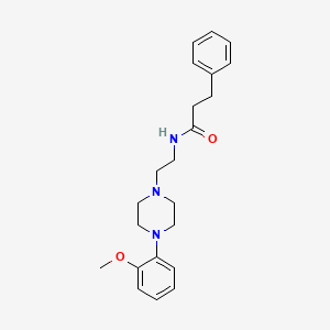 molecular formula C22H29N3O2 B2631677 N-(2-(4-(2-methoxyphenyl)piperazin-1-yl)ethyl)-3-phenylpropanamide CAS No. 277300-38-6