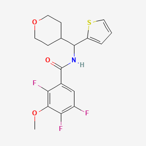 molecular formula C18H18F3NO3S B2631683 2,4,5-trifluoro-3-methoxy-N-[(oxan-4-yl)(thiophen-2-yl)methyl]benzamide CAS No. 2309344-28-1