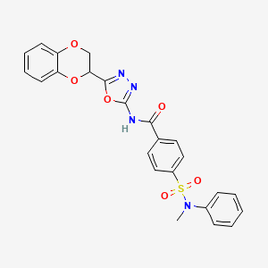 molecular formula C24H20N4O6S B2631700 N-[5-(2,3-dihydro-1,4-benzodioxin-2-yl)-1,3,4-oxadiazol-2-yl]-4-[methyl(phenyl)sulfamoyl]benzamide CAS No. 851096-04-3