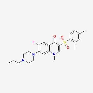 molecular formula C25H30FN3O3S B2631735 3-(2,4-dimethylbenzenesulfonyl)-6-fluoro-1-methyl-7-(4-propylpiperazin-1-yl)-1,4-dihydroquinolin-4-one CAS No. 892778-47-1