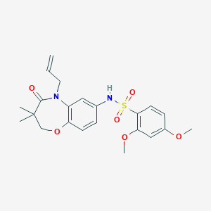 molecular formula C22H26N2O6S B2631812 N-(5-allyl-3,3-dimethyl-4-oxo-2,3,4,5-tetrahydrobenzo[b][1,4]oxazepin-7-yl)-2,4-dimethoxybenzenesulfonamide CAS No. 921910-04-5