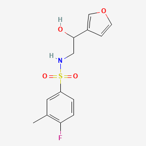 molecular formula C13H14FNO4S B2631838 4-fluoro-N-(2-(furan-3-yl)-2-hydroxyethyl)-3-methylbenzenesulfonamide CAS No. 1396683-97-8