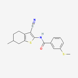molecular formula C18H18N2OS2 B2631874 N-(3-cyano-6-methyl-4,5,6,7-tetrahydro-1-benzothiophen-2-yl)-3-(methylsulfanyl)benzamide CAS No. 896358-28-4