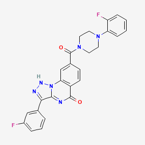 molecular formula C26H20F2N6O2 B2631885 3-(3-fluorophenyl)-8-(4-(2-fluorophenyl)piperazine-1-carbonyl)-[1,2,3]triazolo[1,5-a]quinazolin-5(4H)-one CAS No. 1031595-17-1