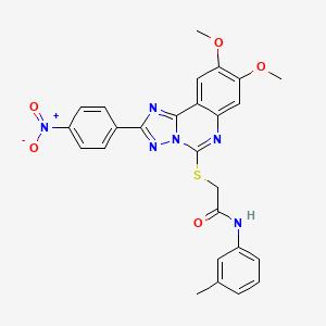2-((8,9-dimethoxy-2-(4-nitrophenyl)-[1,2,4]triazolo[1,5-c]quinazolin-5-yl)thio)-N-(m-tolyl)acetamide