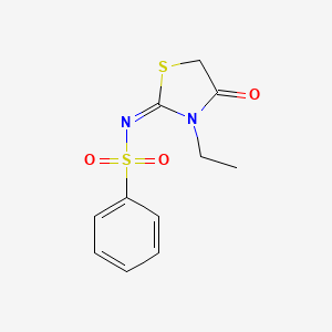 (E)-N-(3-ethyl-4-oxothiazolidin-2-ylidene)benzenesulfonamide
