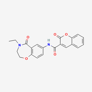 N-(4-ethyl-5-oxo-2,3,4,5-tetrahydrobenzo[f][1,4]oxazepin-7-yl)-2-oxo-2H-chromene-3-carboxamide