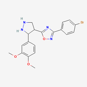 3-(4-Bromophenyl)-5-[3-(3,4-dimethoxyphenyl)pyrazolidin-4-yl]-1,2,4-oxadiazole