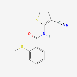 molecular formula C13H10N2OS2 B2631961 N-(3-cyanothiophen-2-yl)-2-(methylthio)benzamide CAS No. 896351-23-8