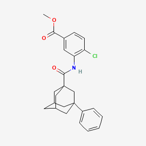 molecular formula C25H26ClNO3 B2631981 METHYL 4-CHLORO-3-(3-PHENYLADAMANTANE-1-AMIDO)BENZOATE CAS No. 714260-88-5