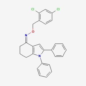 molecular formula C27H22Cl2N2O B2631999 1,2-diphenyl-1,5,6,7-tetrahydro-4H-indol-4-one O-(2,4-dichlorobenzyl)oxime CAS No. 339105-94-1