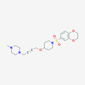 molecular formula C22H31N3O5S B2632002 1-(4-{[1-(2,3-Dihydro-1,4-benzodioxine-6-sulfonyl)piperidin-4-yl]oxy}but-2-yn-1-yl)-4-methylpiperazine CAS No. 2415554-61-7