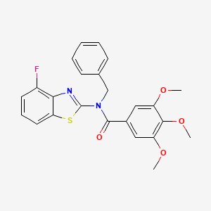 molecular formula C24H21FN2O4S B2632013 N-benzyl-N-(4-fluoro-1,3-benzothiazol-2-yl)-3,4,5-trimethoxybenzamide CAS No. 899734-77-1