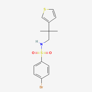molecular formula C14H16BrNO2S2 B2632014 4-bromo-N-(2-methyl-2-(thiophen-3-yl)propyl)benzenesulfonamide CAS No. 2309623-32-1