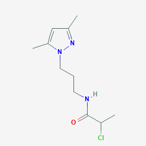 2-chloro-N-[3-(3,5-dimethylpyrazol-1-yl)propyl]propanamide