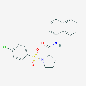 molecular formula C21H19ClN2O3S B263203 1-[(4-chlorophenyl)sulfonyl]-N-(1-naphthyl)-2-pyrrolidinecarboxamide 