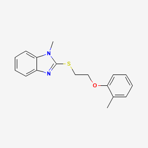 molecular formula C17H18N2OS B2632037 1-methyl-2-{[2-(2-methylphenoxy)ethyl]sulfanyl}-1H-1,3-benzodiazole CAS No. 920118-90-7
