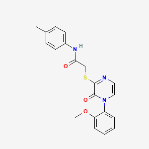 molecular formula C21H21N3O3S B2632069 N-(4-ethylphenyl)-2-{[4-(2-methoxyphenyl)-3-oxo-3,4-dihydropyrazin-2-yl]sulfanyl}acetamide CAS No. 900007-02-5