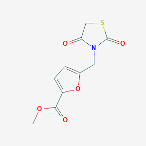 molecular formula C10H9NO5S B2632071 Methyl 5-((2,4-dioxothiazolidin-3-yl)methyl)furan-2-carboxylate CAS No. 73014-68-3