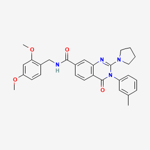 molecular formula C29H30N4O4 B2632072 N-[(2,4-dimethoxyphenyl)methyl]-3-(3-methylphenyl)-4-oxo-2-(pyrrolidin-1-yl)-3,4-dihydroquinazoline-7-carboxamide CAS No. 1251693-98-7