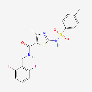 molecular formula C19H17F2N3O3S2 B2632073 N-(2,6-difluorobenzyl)-4-methyl-2-(4-methylphenylsulfonamido)thiazole-5-carboxamide CAS No. 941967-14-2