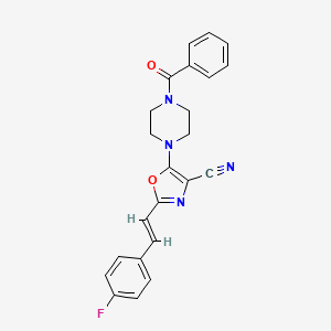 (E)-5-(4-benzoylpiperazin-1-yl)-2-(4-fluorostyryl)oxazole-4-carbonitrile