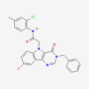 2-(3-benzyl-8-fluoro-4-oxo-3H-pyrimido[5,4-b]indol-5(4H)-yl)-N-(2-chloro-4-methylphenyl)acetamide